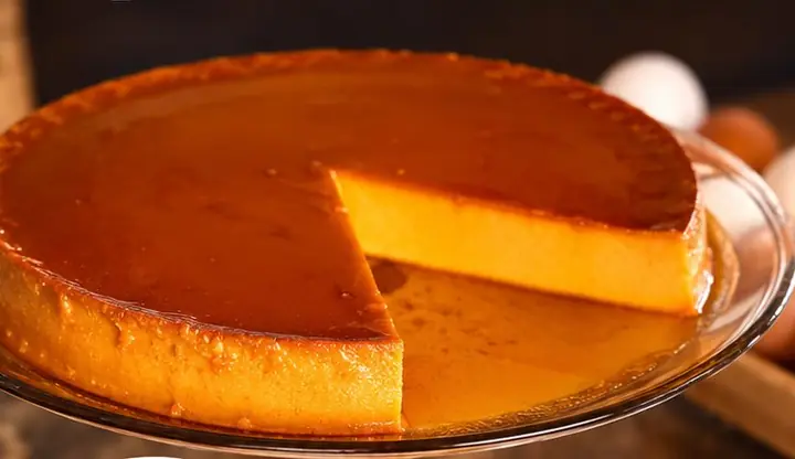 Flan de leche con caramelo
